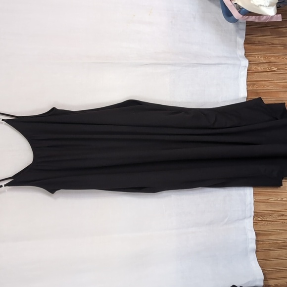 Shirley & Stone Black Wide Leg Capri Jumpsuit Spaghetti Strap One Piece Size 2XL - Picture 7 of 7